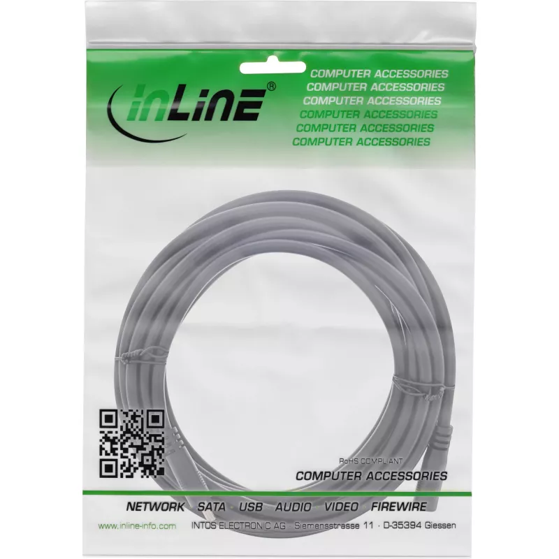 Przedłużacz DC InLine, DC męski/żeński 3,5x1,35 mm, AWG 18, czarny 3m