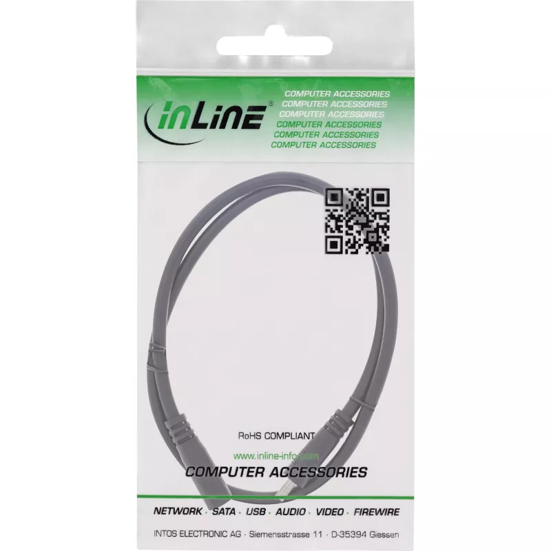 Przedłużacz DC InLine, DC męski/żeński 3.5x1.35mm, AWG 18, czarny 1m