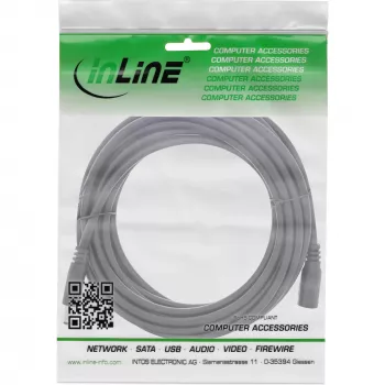 Przedłużacz DC InLine, DC męski/żeński 5,5x2,5mm, AWG 18, czarny 5m