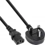 Kabel zasilający InLine wtyk UK męski / 3-bolcowy IEC C13 męski, 1 m
