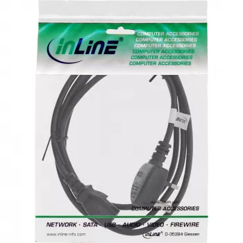 Kabel zasilający InLine wtyk UK męski / 3-bolcowy IEC C13 męski, 1 m