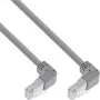 InLine kabel krosowy obustronnie kątowy w dół, S/FTP (PiMf), kat. 6, 250 MHz, PVC, miedź, szary, 1,1 m