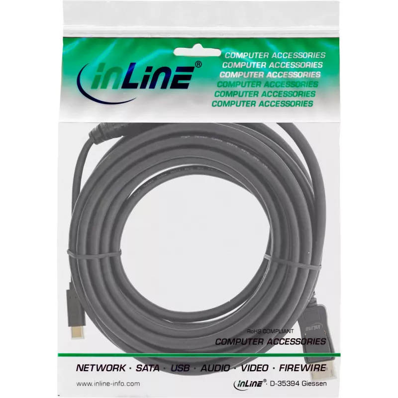 Kabel wyświetlacza InLine USB, męski USB-C na męski DisplayPort, 5 m