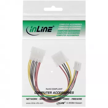 InLine Wewnętrzny kabel zasilający Y 1x 5,25 cala Molex / 1x 5,25 cala Molex + 1x 3,5 cala FDD