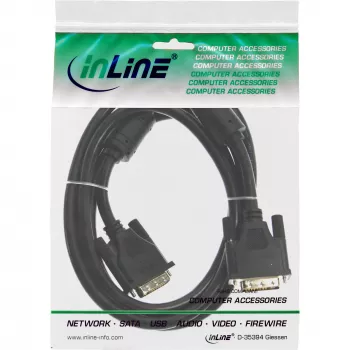Kabel InLine DVI-D 18+1 męski/męski Single Link 2 koraliki ferrytowe 3m