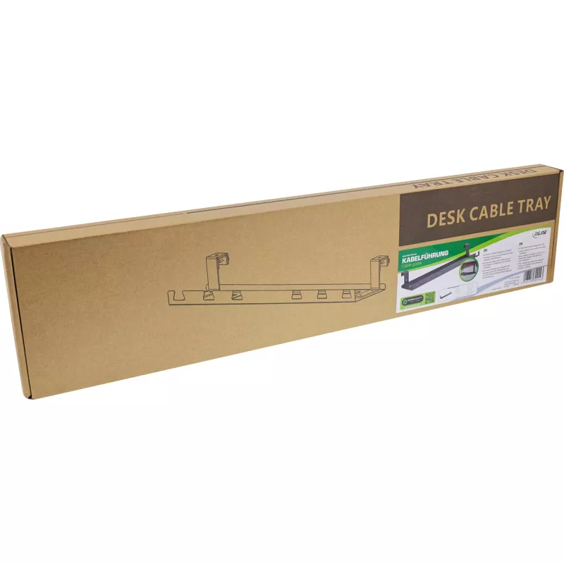 Półka na kable do montażu podblatowego InLine 131×590×74 mm, czarna