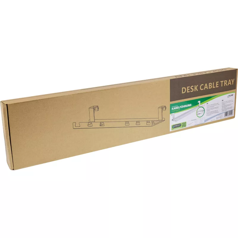 Prowadnica/półka na kable do montażu pod blatem InLine 131×590×74 mm, biała