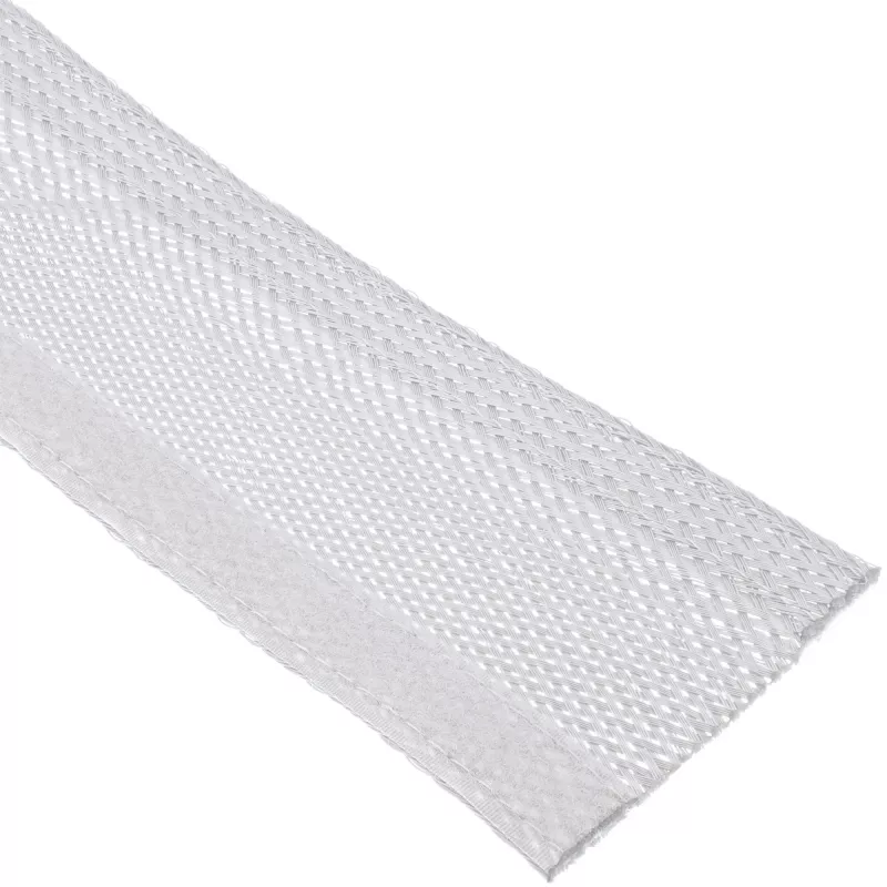 Osłona na kable InLine 1 m × 25 mm, wąż materiałowy z zapięciem na rzep, biały