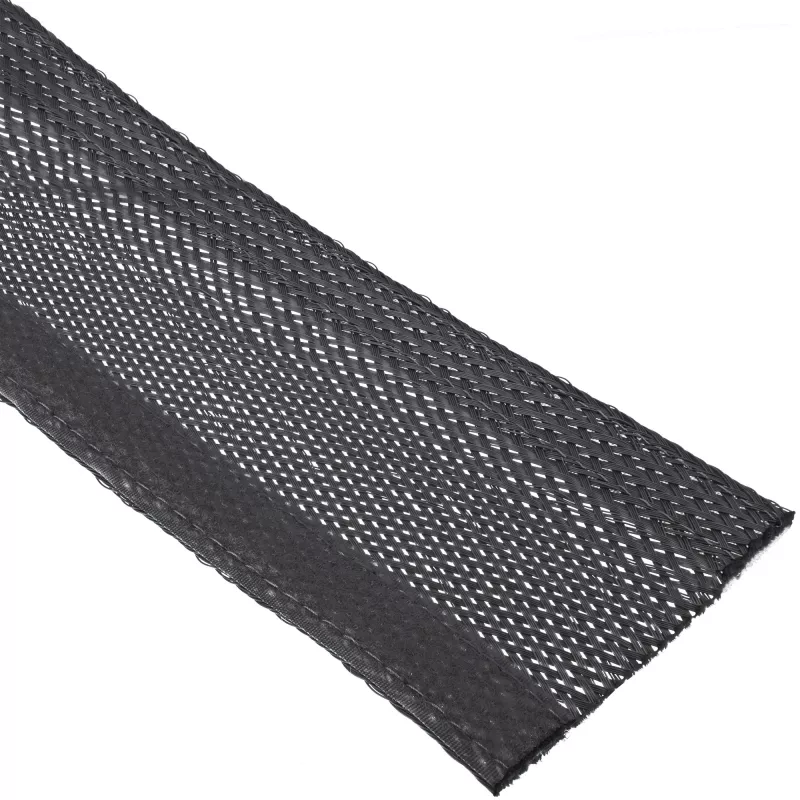 Rękaw prowadzący kable InLine 59993A — wąż materiałowy z zapięciem na rzep, 1 m × 25 mm, czarny