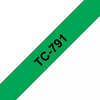 Taśma etykietująca Brother 9 mm, czarny na zielonym, TC, czarna, Japonia, 5 lat, Brother