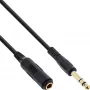 InLine Przedłużacz słuchawkowy 6,3 mm stereo M/Ż, pozłacany, czarny, 3 m
