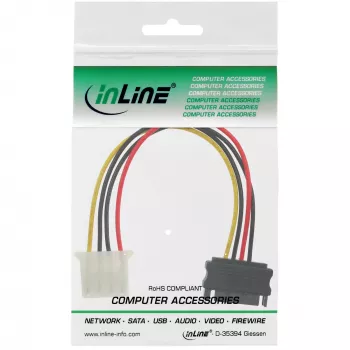 adapter kablowya zasilania SATA 15-pin żeński / 4-pin męski 0,30 m InLine 29669A