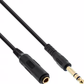 InLine przedłużacz słuchawkowy 6,3 mm stereo M/Ż, pozłacane styki, czarny, 5 m
