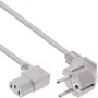 InLine Kabel zasilający, CEE 7/7 kątowy / 3-stykowy IEC C13 kątowy, szary, 1,8 m