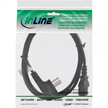 Kabel zasilający InLine 16652H Izrael typ H 3-pin IEC C13 męski 1,8m