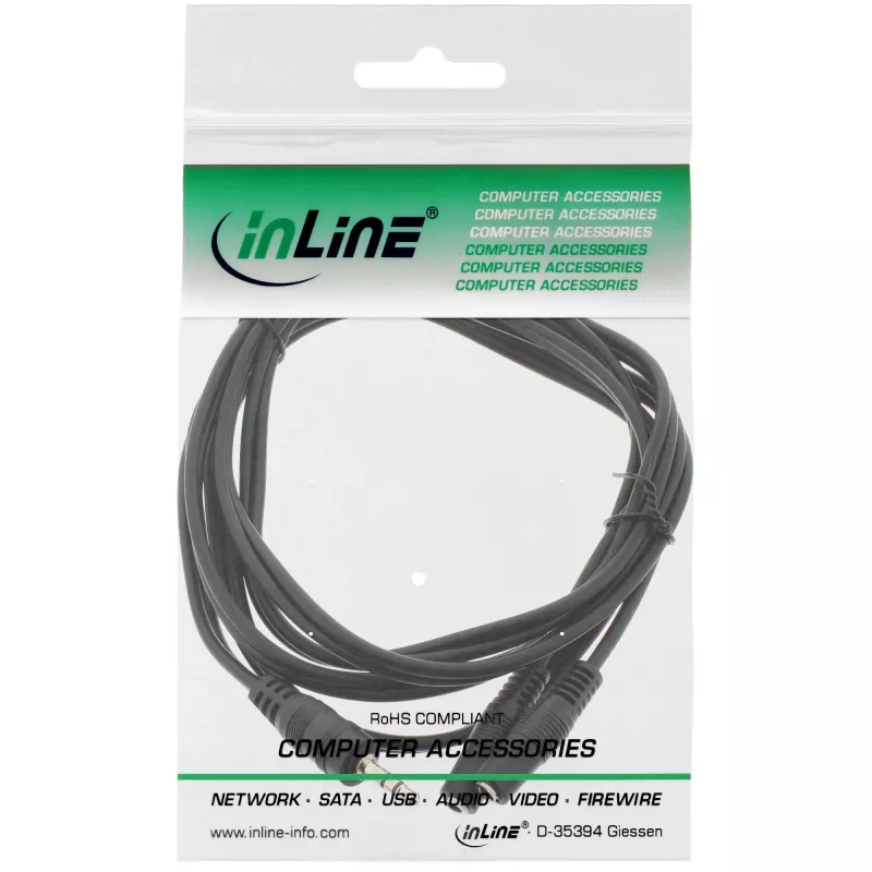 Kabel Y 3.5mm Jack męski na 2x 3.5mm Jack żeński stereo 5m InLine 99300D