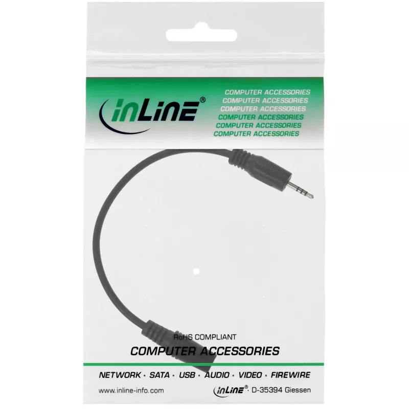 adapter kablowya audio 4-pin 2.5mm męski / 4-pin 3.5mm żeński 5m InLine 99308G