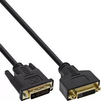 Kabel DVI-D Premium 24+1 męski na żeński Dual Link pozłacany 3m InLine 17763P