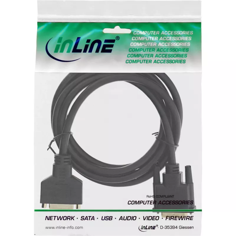 Kabel DVI-D Premium 24+1 męski na żeński Dual Link pozłacany 3m InLine 17763P