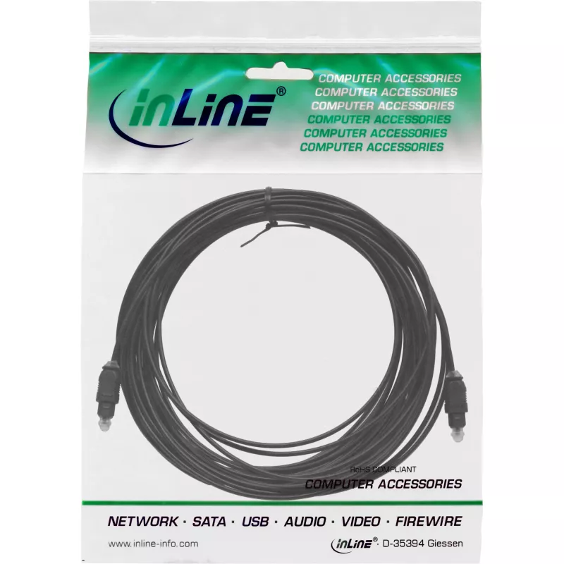 Kabel optyczny audio Toslink męski / męski 5m InLine 89925