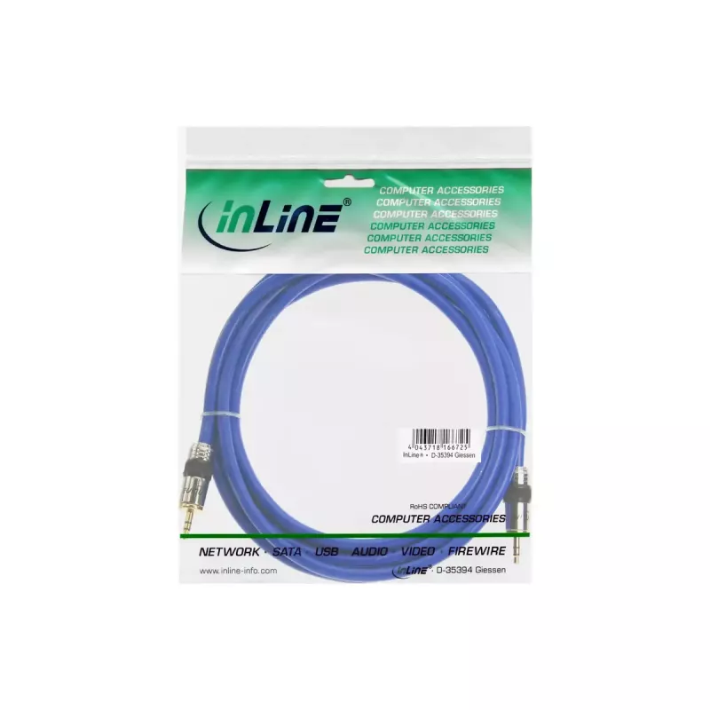 Kabel audio InLine Premium 3,5 mm stereo męski/męski 10 m