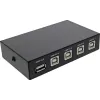 InLine USB 2.0 Switch Manual USB-A Device to 4 Computers Wired