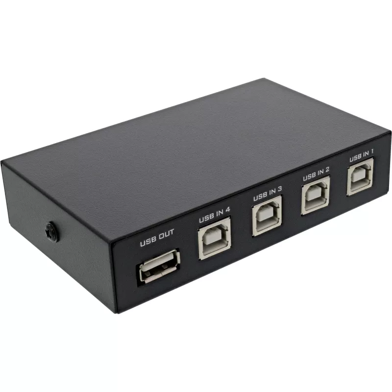 InLine USB 2.0 Switch Manual USB-A Device to 4 Computers Wired