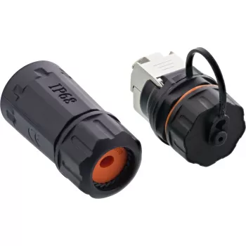 InLine zestaw sprzęgający kat.6A, wodoszczelny IP68, 2x RJ45 żeński/żeński, 1:1