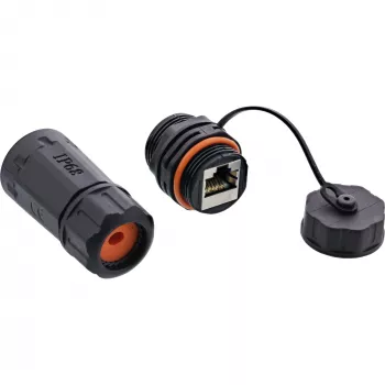 InLine Cat.6A coupling, waterproof IP68, 2x RJ45 F/F, 1:1