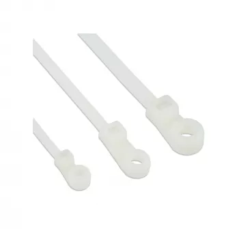 Opaski zaciskowe InLine z łebkiem montażowym 200 mm × 4,8 mm, nylon, wytrzymałość 215,7 N, 100 szt.