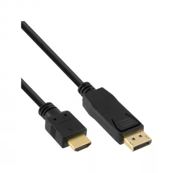 InLine 30 szt. opakowanie zbiorcze kabel konwertera DisplayPort na HDMI, czarny, 2 m