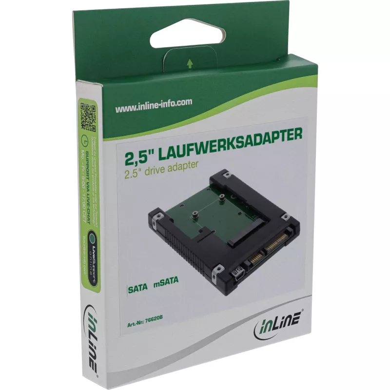 InLine Drive Adapter 2.5 inch SATA to mSATA SSD 76620B Czarny