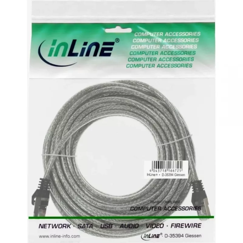 Kabel krosowy InLine SF/UTP Kat.5e przezroczysty 7,5m
