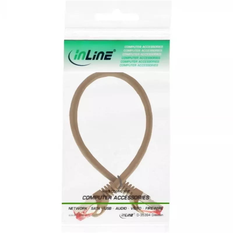 InLine Patch kabel S/FTP PiMF Cat.6 250MHz PVC miedź brązowy 0.25m