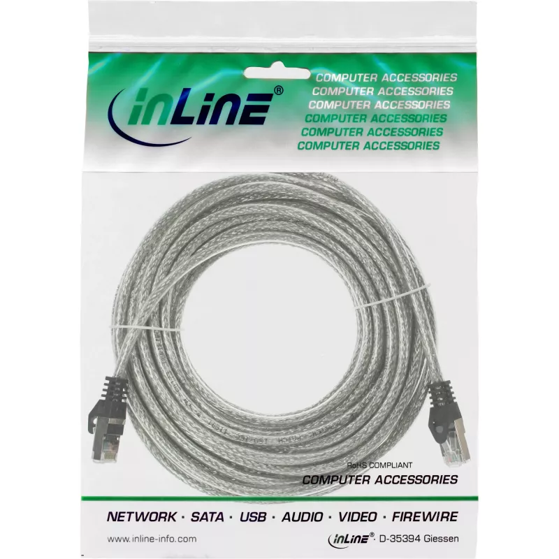 InLine Patch kabel SF/UTP Cat.5e transparentny 30m