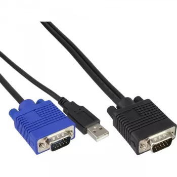 Zestaw kabli KVM InLine USB do przełącznika KVM 19 cali, długość 1,8 m