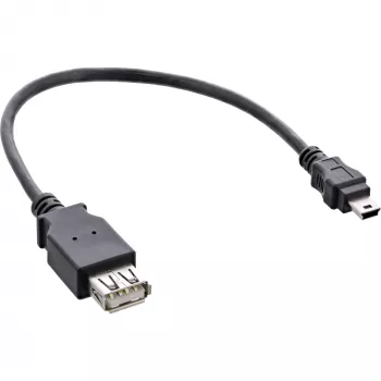Kabel InLine USB 2.0, żeńskie A / męskie Mini 5-pin, 0,2 m, Mini-USB B, USB A, USB 2.0, Męski/Żeński, Czarny