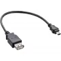 Kabel InLine USB 2.0, żeńskie A / męskie Mini 5-pin, 0,2 m, Mini-USB B, USB A, USB 2.0, Męski/Żeński, Czarny