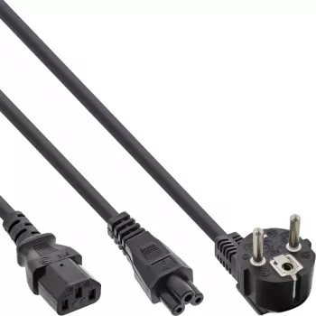 InLine Kabel Y CEE 7/7 wtyk kątowy / 3-pin IEC C13 i C5 wtyk, 2m