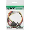Wewnętrzny kabel zasilający InLine 1x 4pin Molex / 2x SATA Power 0.30m