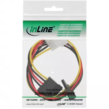 Wewnętrzny kabel zasilający InLine 1x 4pin Molex / 2x SATA Power 0.30m