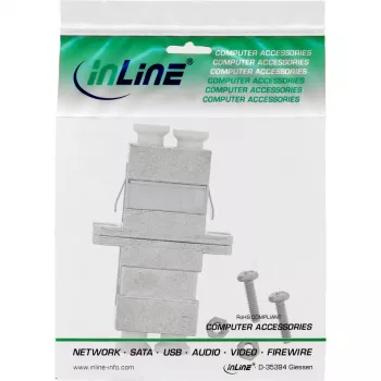 InLine adapter światłowodowy metalowy duplex LC/LC SM z ceramiczną tuleją i kołnierzem