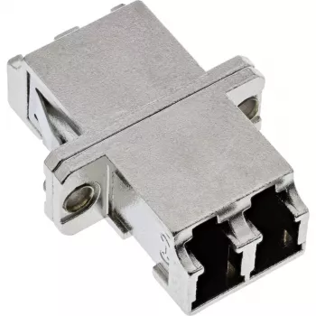 InLine adapter światłowodowy metalowy duplex LC/LC SM z ceramiczną tuleją i kołnierzem