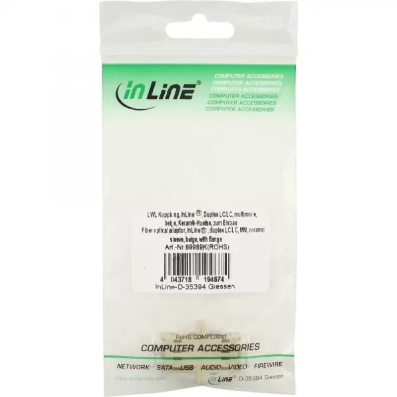 Adapter światłowodowy duplex LC/LC MM InLine 89989K