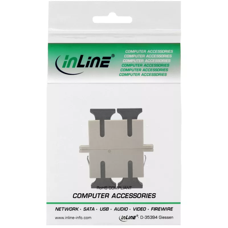 Dwukierunkowy adapter światłowodowy SC/SC MM z ceramiczną tuleją i kołnierzem InLine 89992A