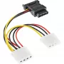 Kabel zasilający SATA żeński / 3x 4pin Molex męski 0,15 m InLine 29679