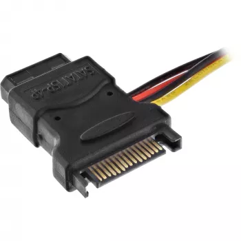 Kabel zasilający SATA żeński / 3x 4pin Molex męski 0,15 m InLine 29679