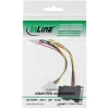 Kabel zasilający SATA żeński / 3x 4pin Molex męski 0,15 m InLine 29679