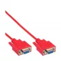 InLine kabel null modem DP9 Pin żeński / żeński, wtryskowo formowany, czerwony, 2 m