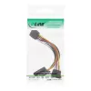 Wewnętrzny kabel zasilający SATA InLine, męski/żeński do 2x męski SATA, 0,15 m